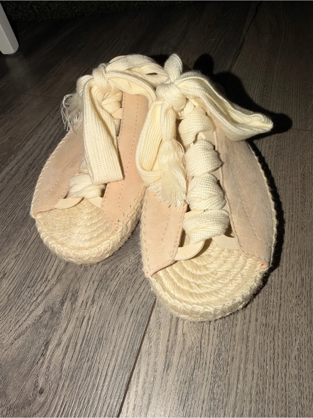 Chloé Knotted Cream Espadrille Slide Sandals
